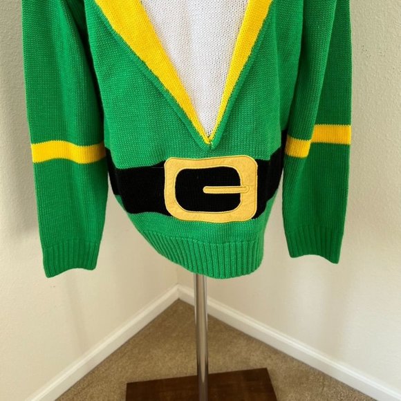 Funky Christmas Jumpers Paddy's Day Elf‎ Sweater Women Size Small Green White - Picture 9 of 14